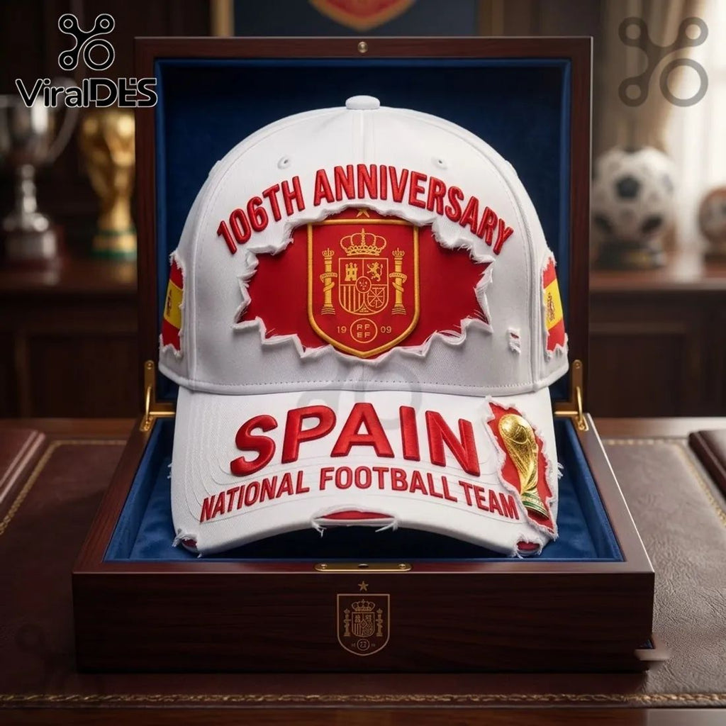 Spain National Football Team 106th Anniversary White Cap