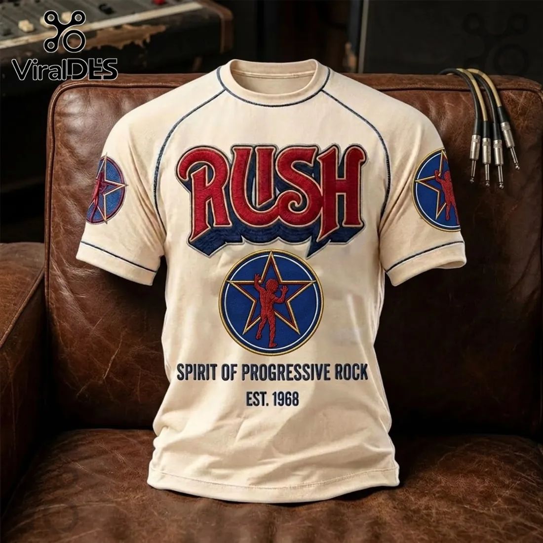 Rush Progressive Rock Band Beige T-Shirt