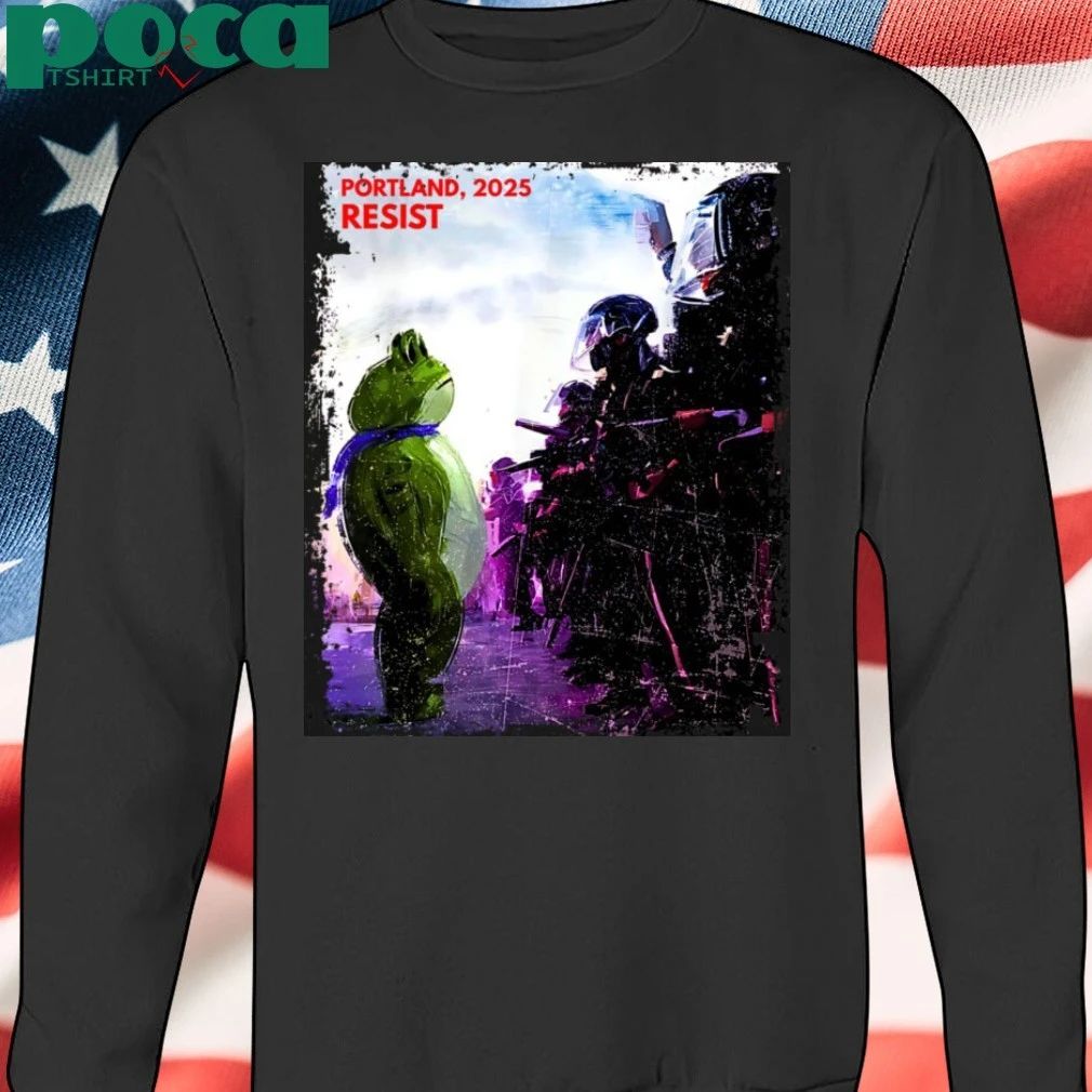 Portland Frog Against Fascism Portland 2025 Resist T-shirt