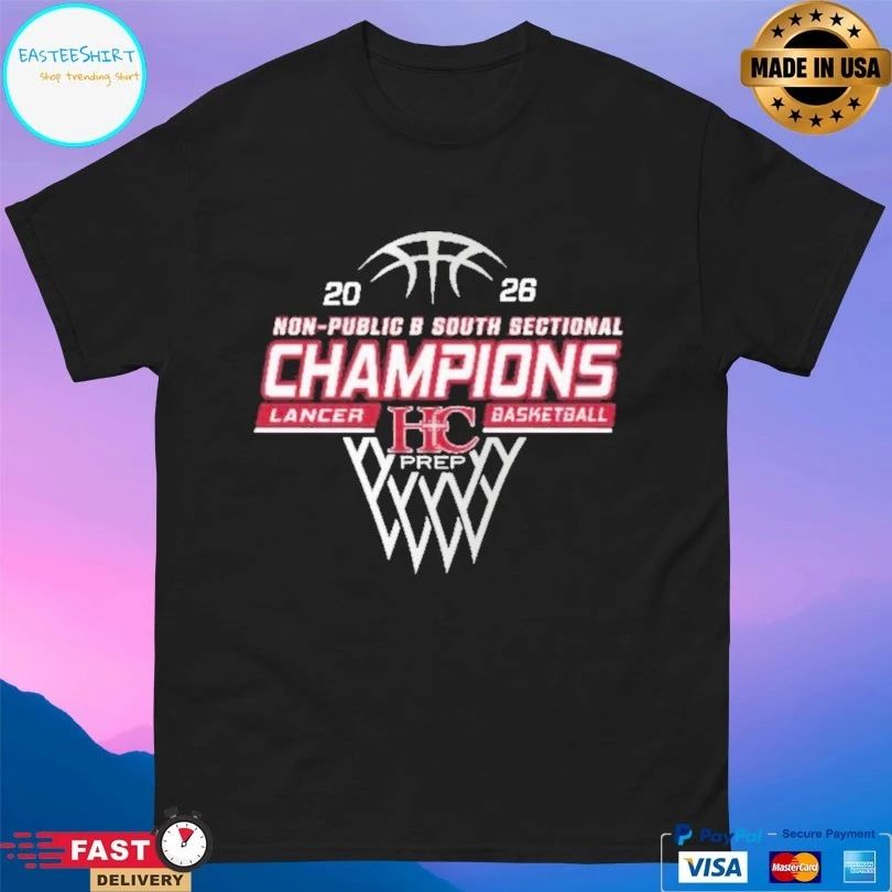 Non-Public B South Sectional Champions Lancer Basketball 2026 T-shirts