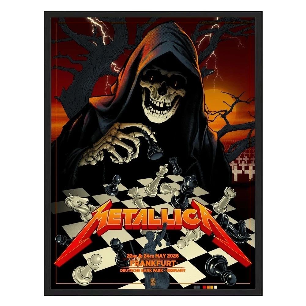 Metallica Frankfurt Poster 2026 Grim Reaper Chess Game Art Print