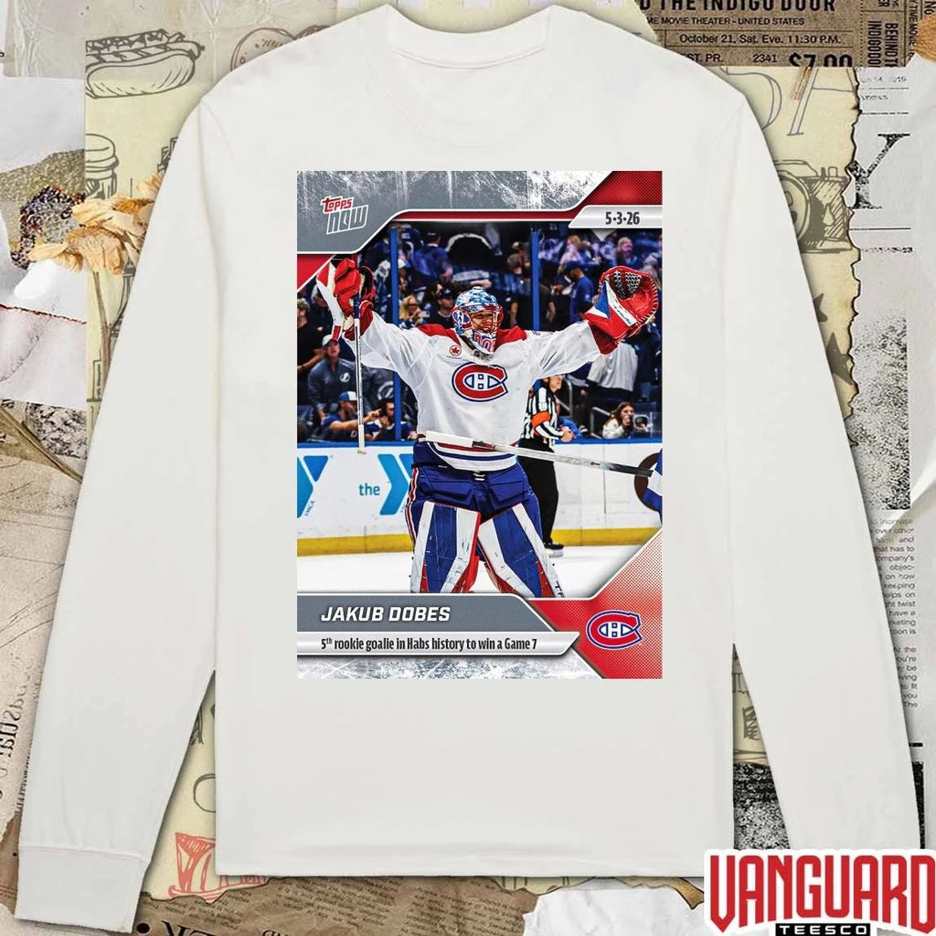 Jakub Dobes 5th Rookie Goalie In Habs History To Win A Game 7 – 2026 NHL Topps NOW t-shirt