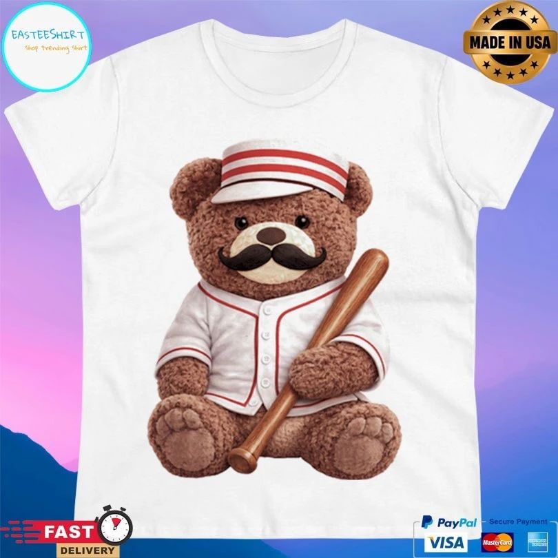 Baseball Bear Mustache T-shirts
