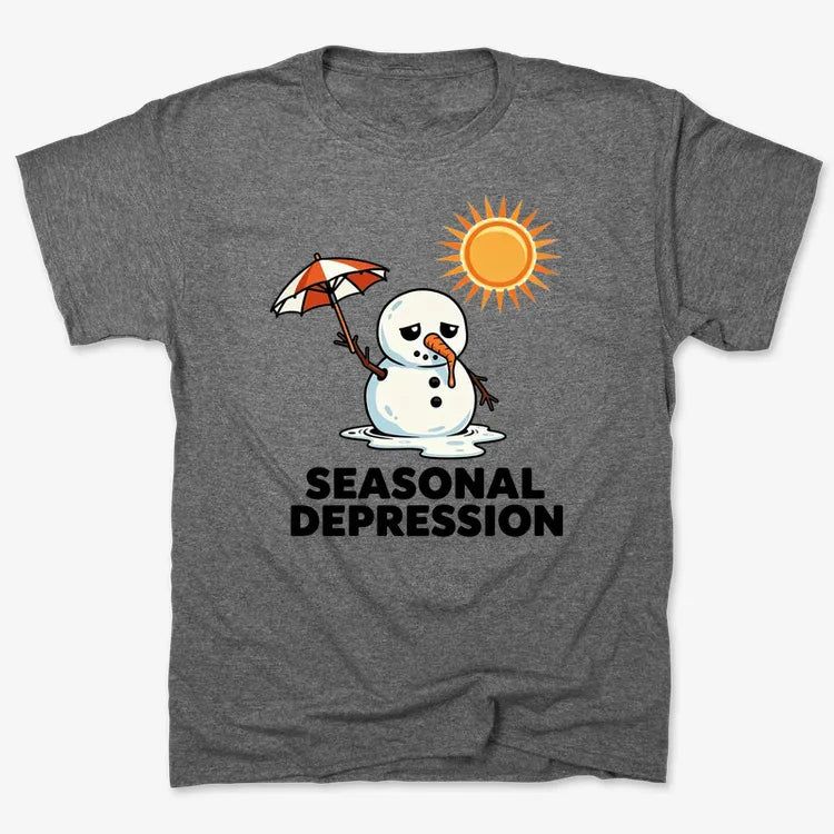 Seasonal Depression Melting Snowman