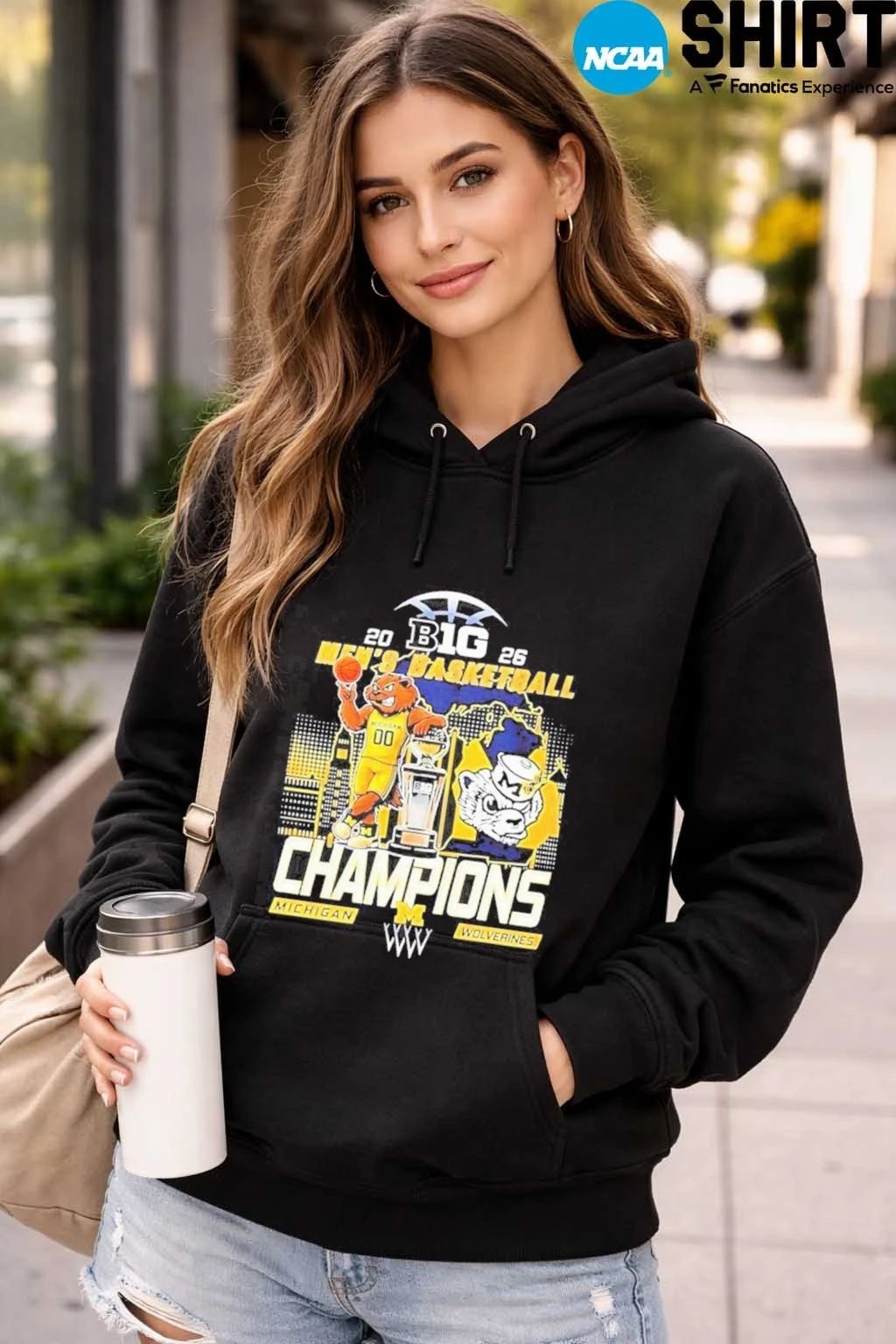 Michigan Wolverines Men’S Basketball B1G Big 10 Conference 2026 Champions Mascot T Shirt