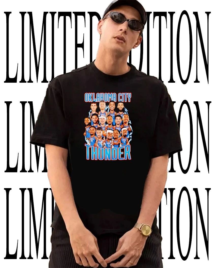 Oklahoma City Thunder Basketball Roster caricature shirt
