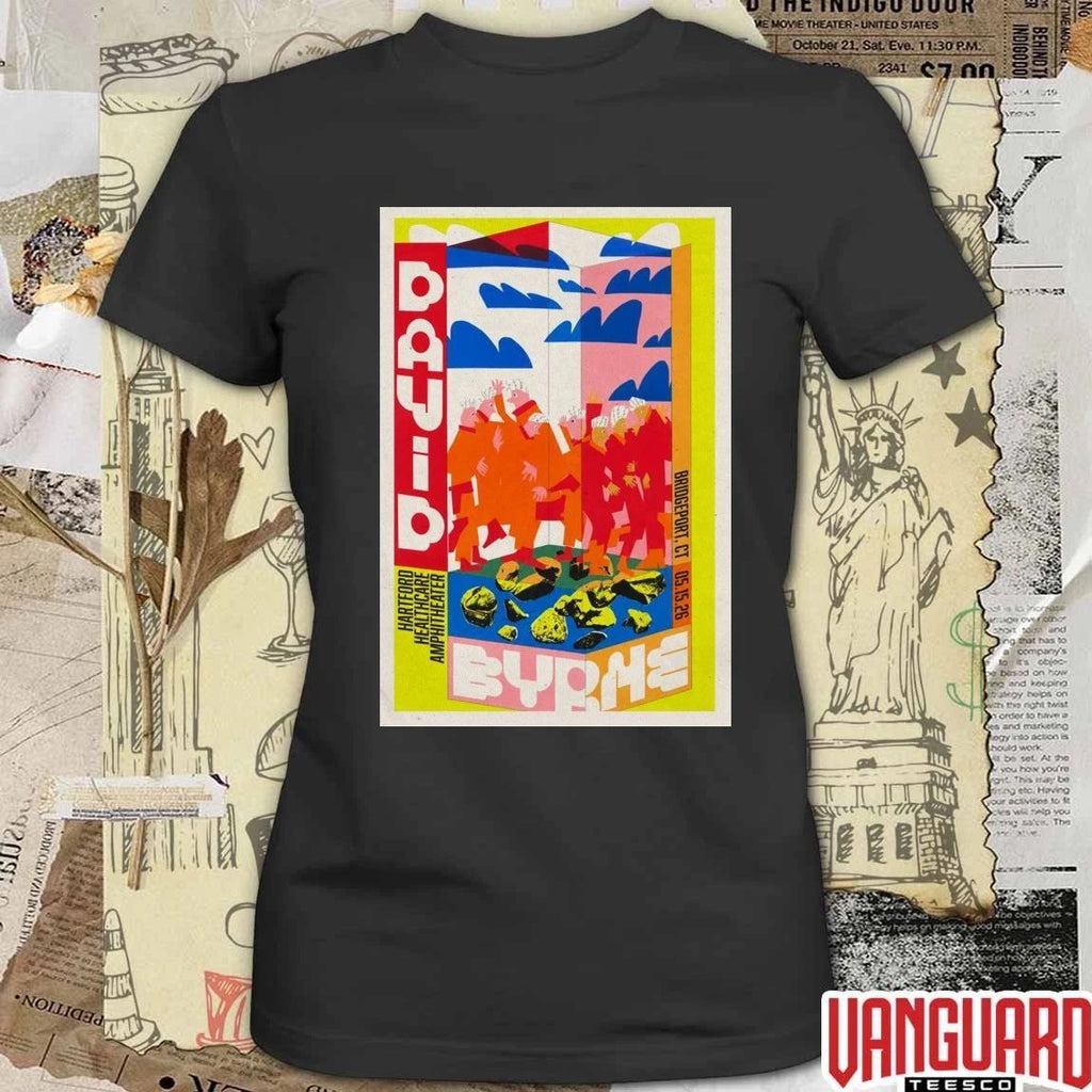 David Byrne Pop-Up Shop Poster Hartford Healthcare Amphitheater Bridgeport CT 2026 t-shirt