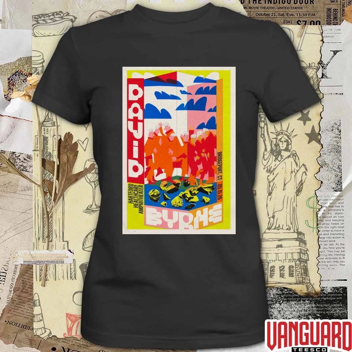 David Byrne Pop-Up Shop Poster Hartford Healthcare Amphitheater Bridgeport CT 2026 t-shirt