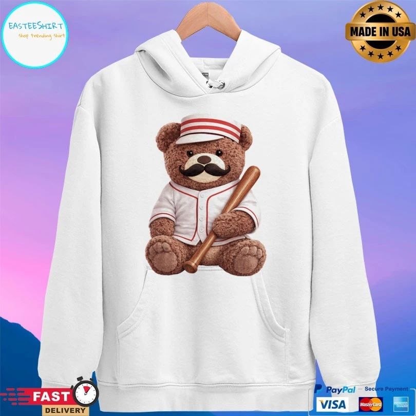Baseball Bear Mustache T-shirts