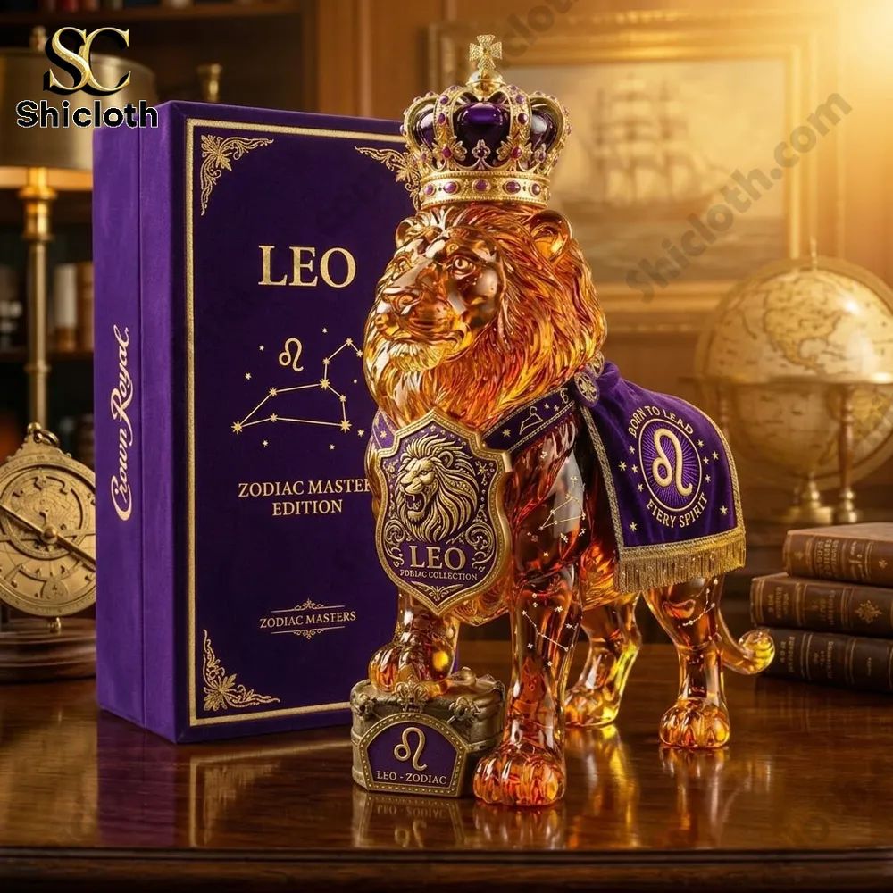 Leo Zodiac Crown Royal Whiskey Lion Bottle