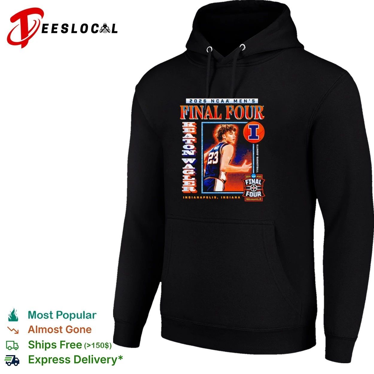 Keaton Wagler Illinois Basketball 2026 NCAA Men’s Final Four Indianapolis T-shirt