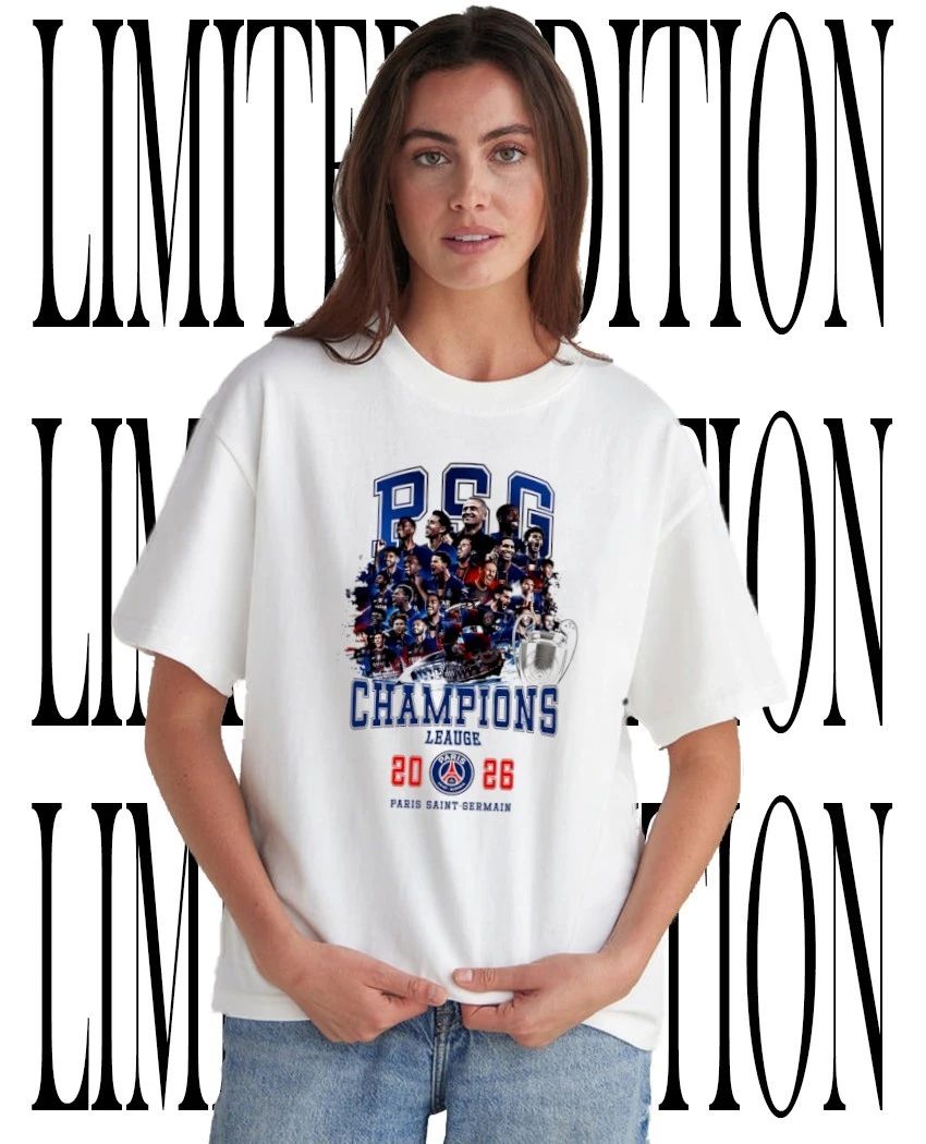 PSG Champions League 2026 Celebration Paris Saint-Germain Soccer T-Shirt