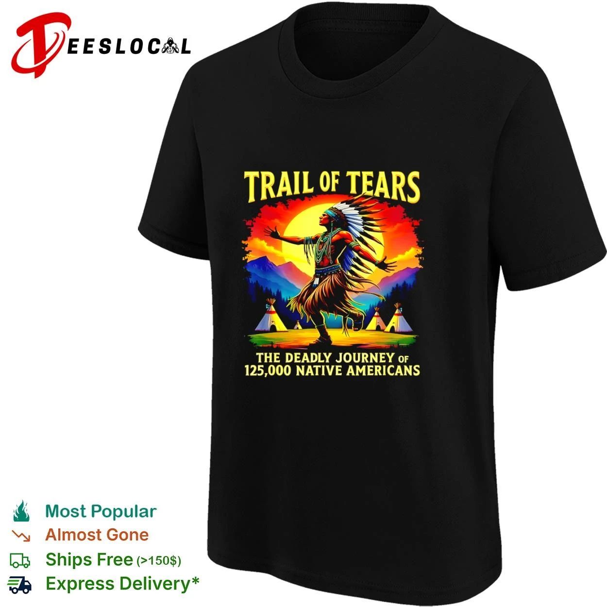 Trail of Tears the Deadly Journey of 125000 Native Americans T-shirt