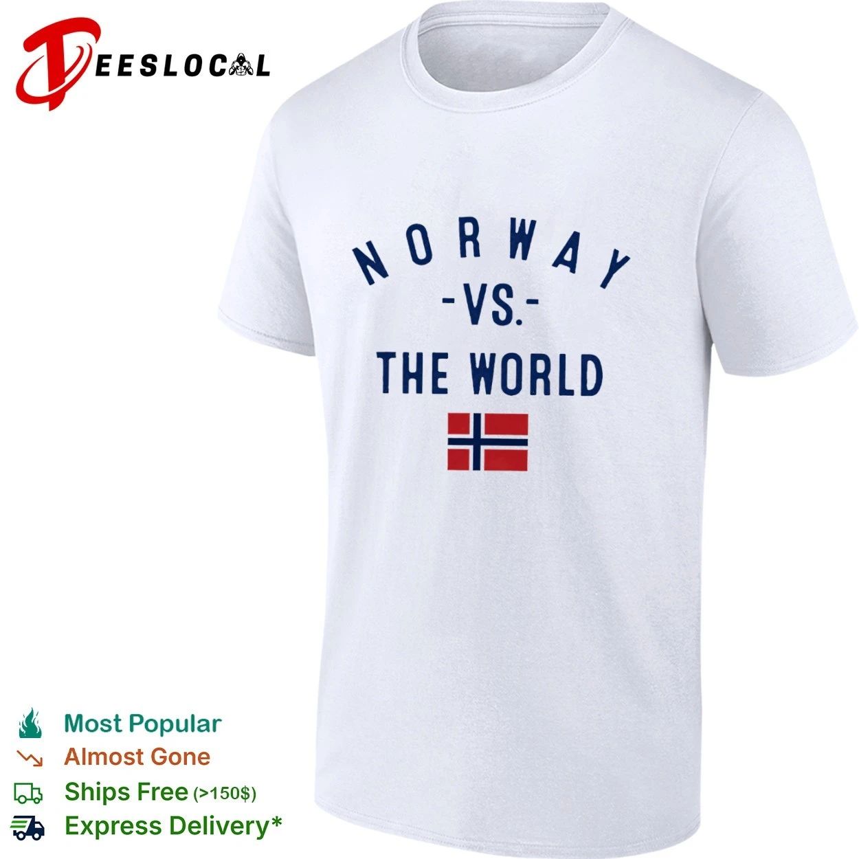 Norway Vs the World Norwegian Flag Pride Heritage T-shirt