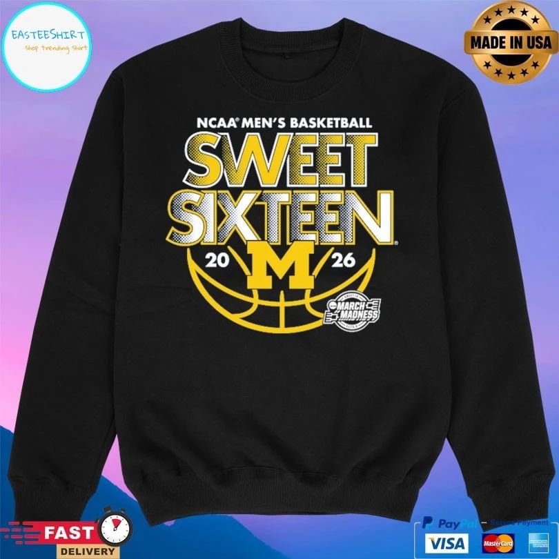 Michigan Wolverines NCAA Men’s Basketball Sweet Sixteen March Madness 2026 T-shirts
