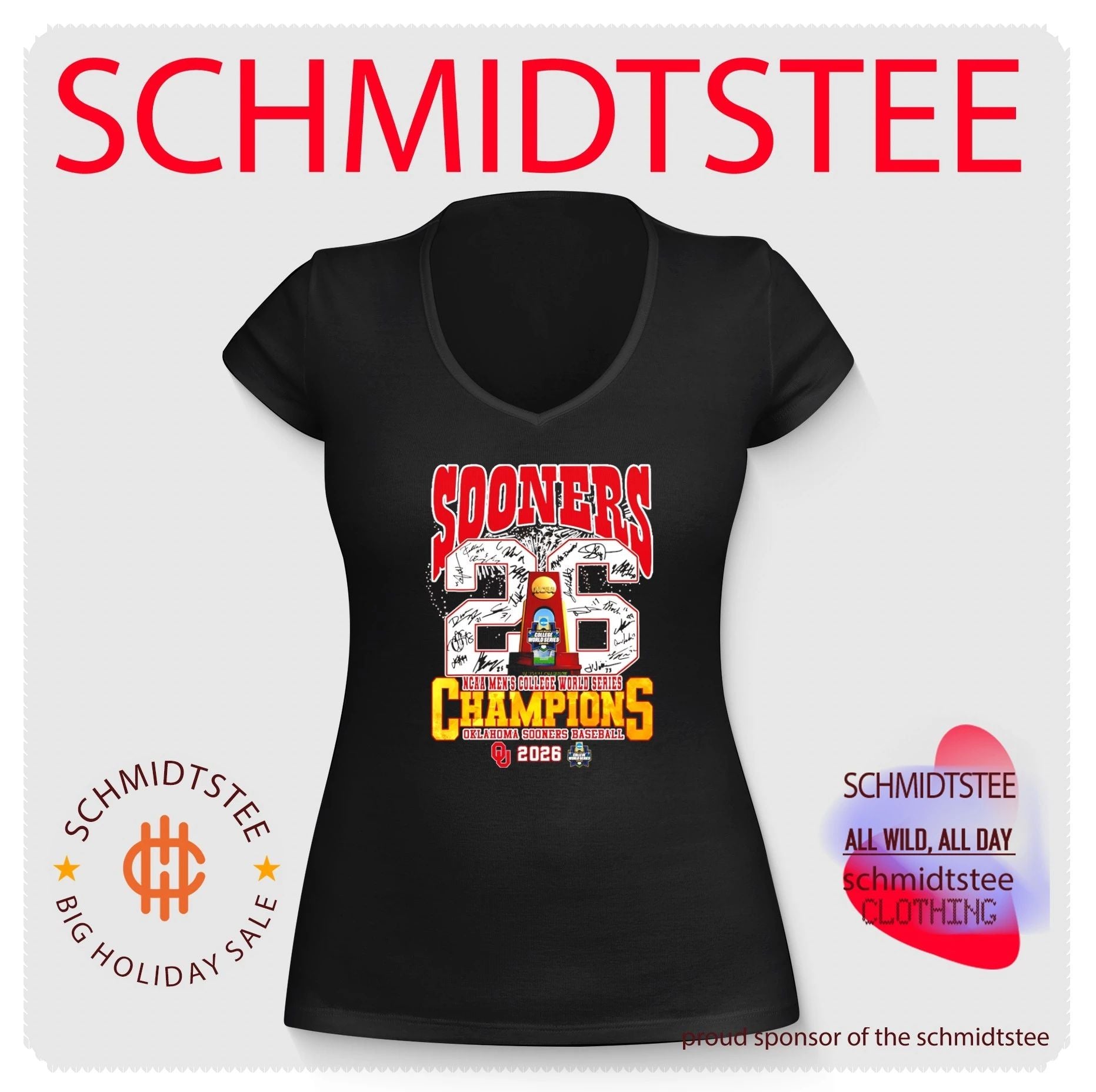 Oklahoma Sooners baseball 2026 MCWS Champions signatures shirt