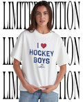 I love hockey boys Off-Campus shirt
