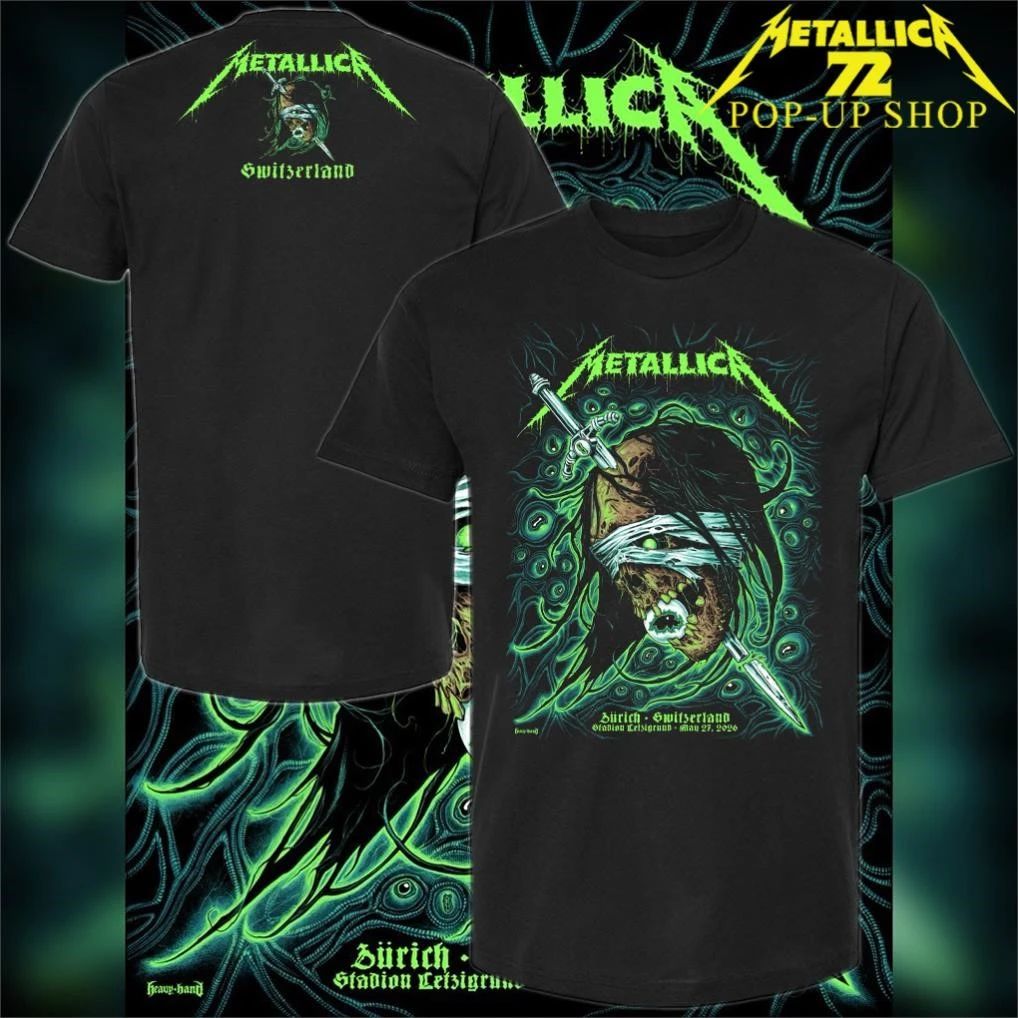 Metallica M72 Zurich 2026 Art By Mark Richards Pop-Up Shop T-Shirt