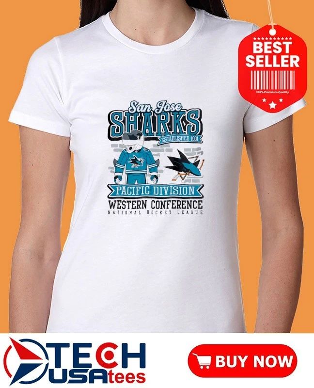 San Jose Sharks Hockey Pacific Division Western Conference NHL mascot shirt by mitchellandness