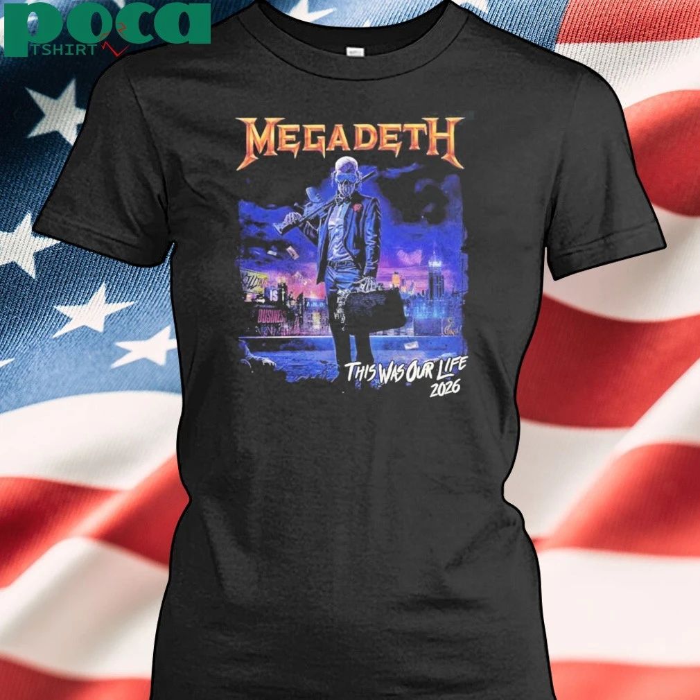 Megadeth This Was Our Life 2026 Latin America Tour Merch Gangster Vic Two Sided T-Shirt