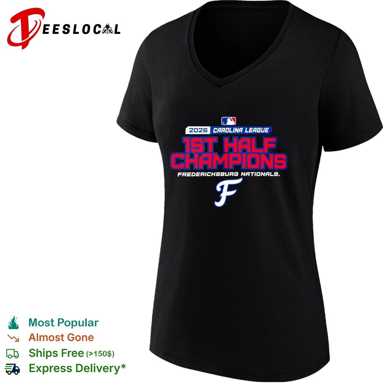 2026 Carolina League 1st Half Champions Fredericksburg Nationals T-shirt
