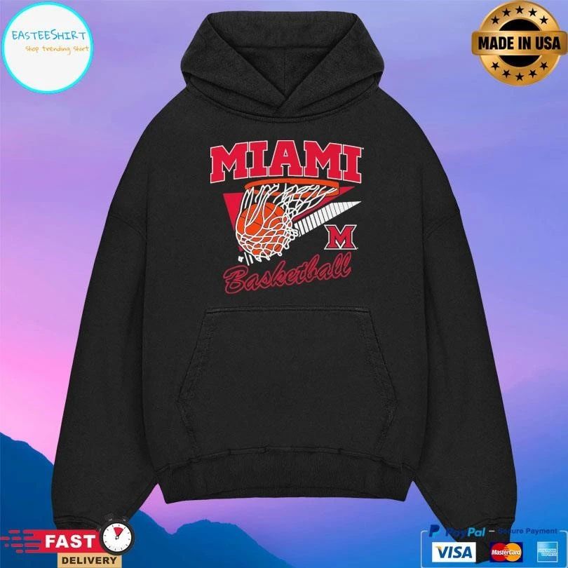 Miami RedHawks Oh Basketball Retro Swish T-shirts