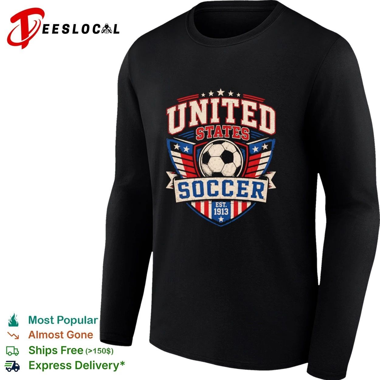 United States Soccer Est 1913 Patriotic Shield T-shirt