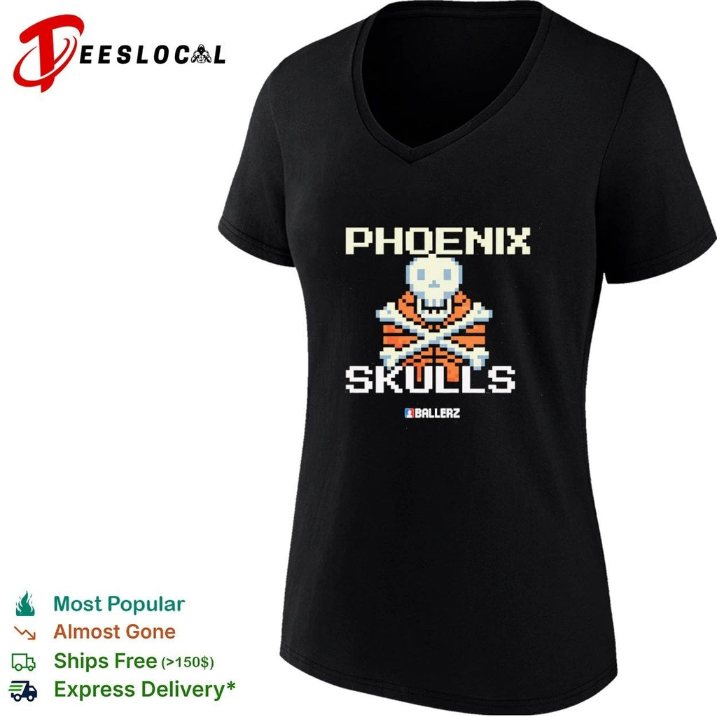 Phoenix Skulls Ballerz Basketball Pixel Art T-shirt