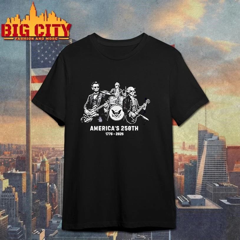 George Washington Lincoln Hamilton Playing Guitar 250 Years America Anniversary 1776 2026 Shirt