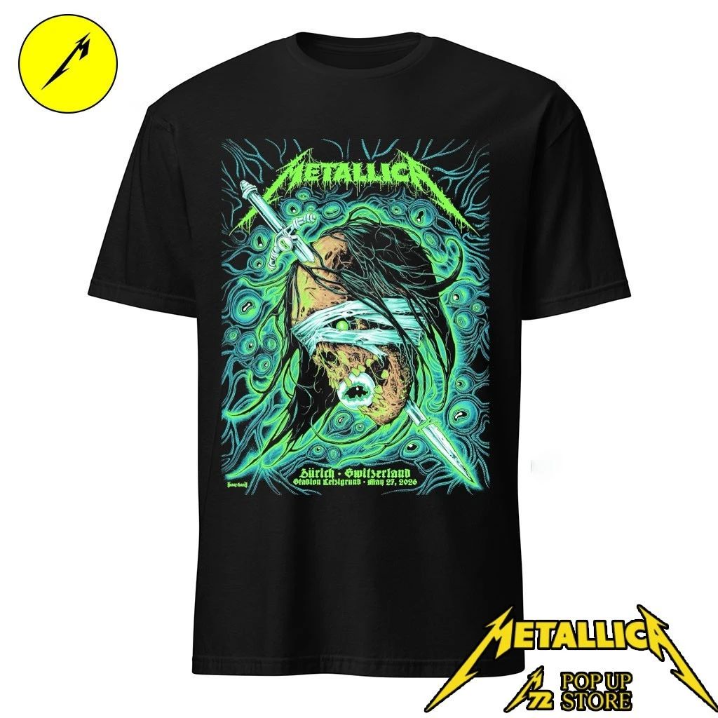 Metallica M72 Zurich 2026 Tour Poster By Mark Richards Stadion Letzigrund, Switzerland Shirt