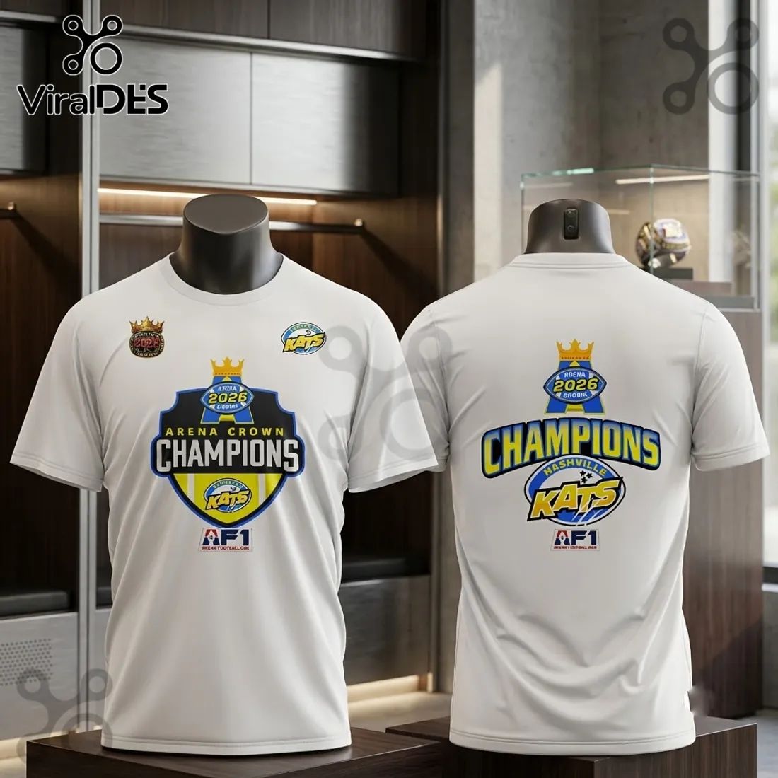 Nashville Kats 2026 Arena Crown Champions White Shirt