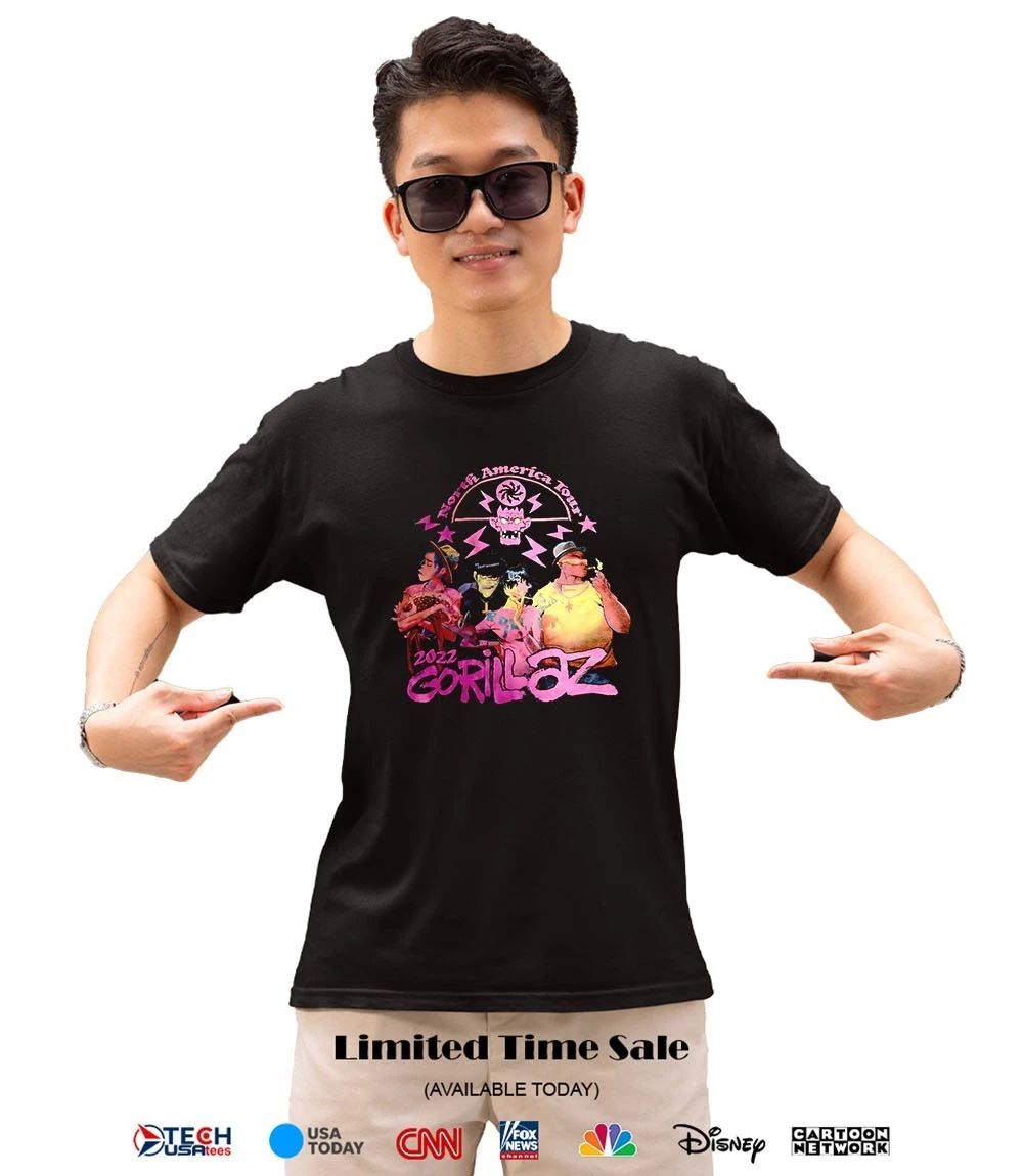 Gorillaz North America Tour 2022 graphic shirt