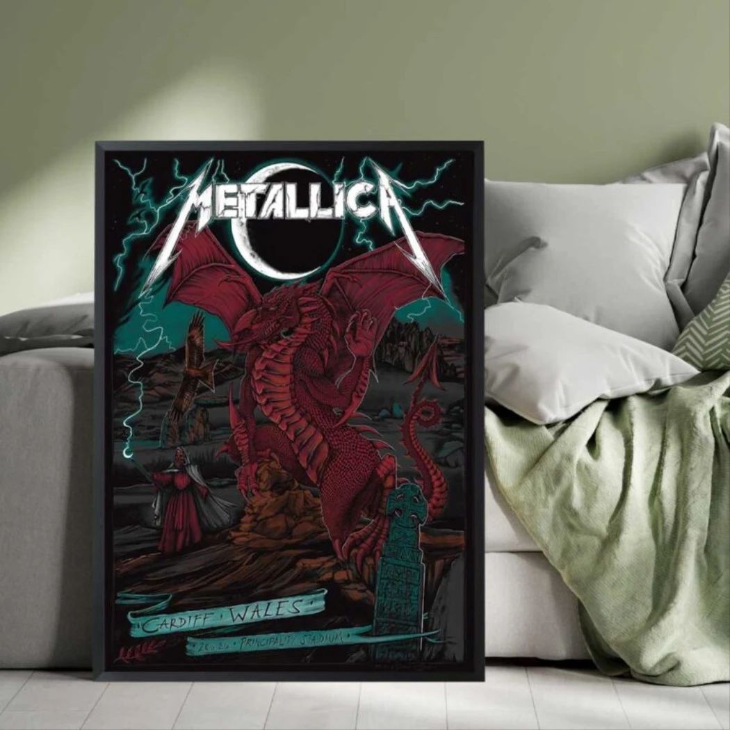 Metallica Cardiff 2026 Red Dragon Poster – June 28 at Principality Stadium, Wales