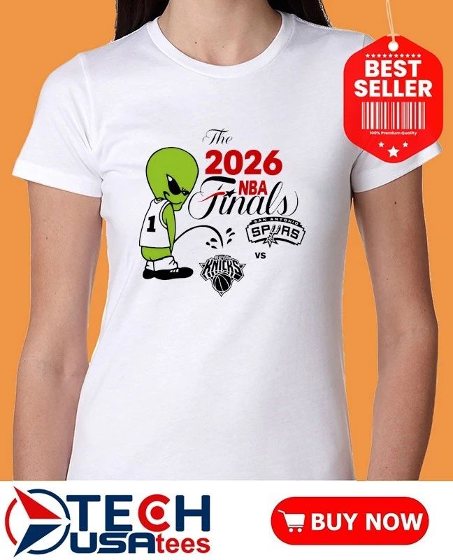 The 2026 NBA Finals San Antonio Spurs Wemby Alien peeing on Knicks shirt