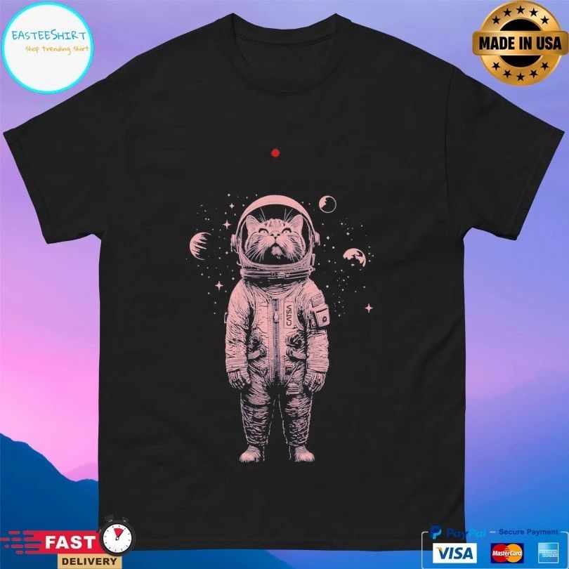 Space Cat And A Red Dot T-shirt