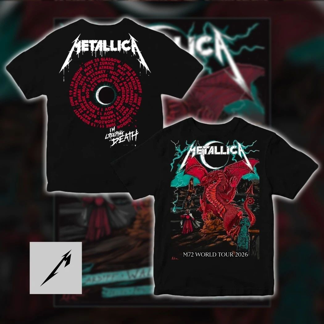 Metallica M72 World Tour 2026 Cardiff Wales Tee – Y Ddraig Goch Red Dragon Creeping Death Art Principality Stadium Collectible T-Shirt
