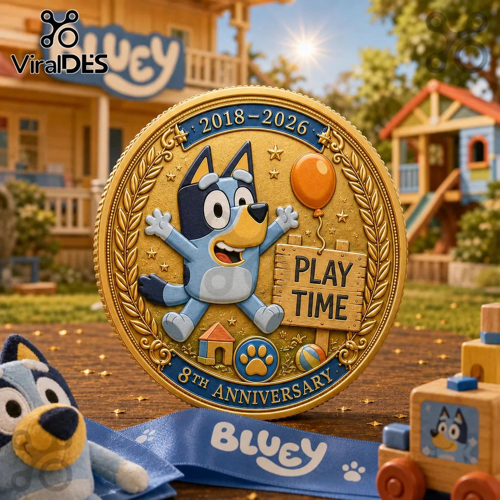Bluey 8th Anniversary Gold Commemorative Coin