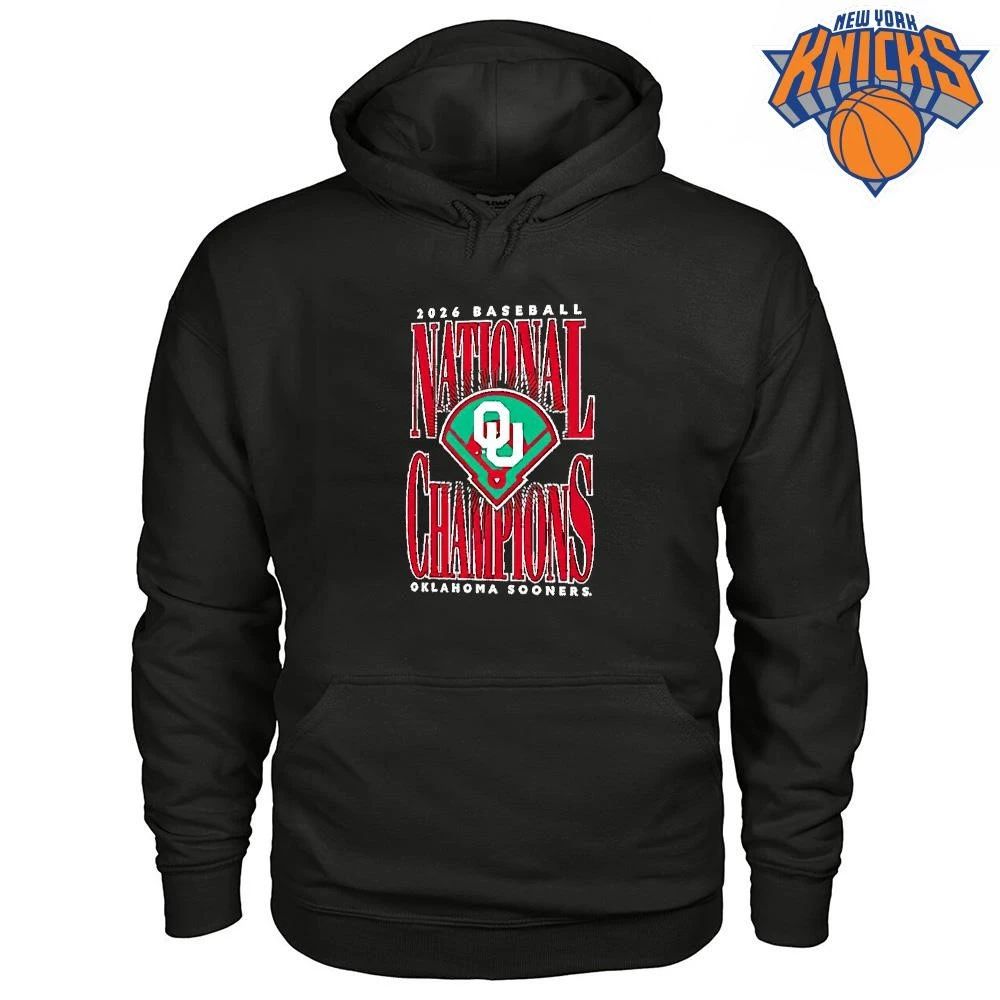 Oklahoma Sooners 2026 Ncaa Baseball Mens College World Series National Champions Large Type Field Shirt