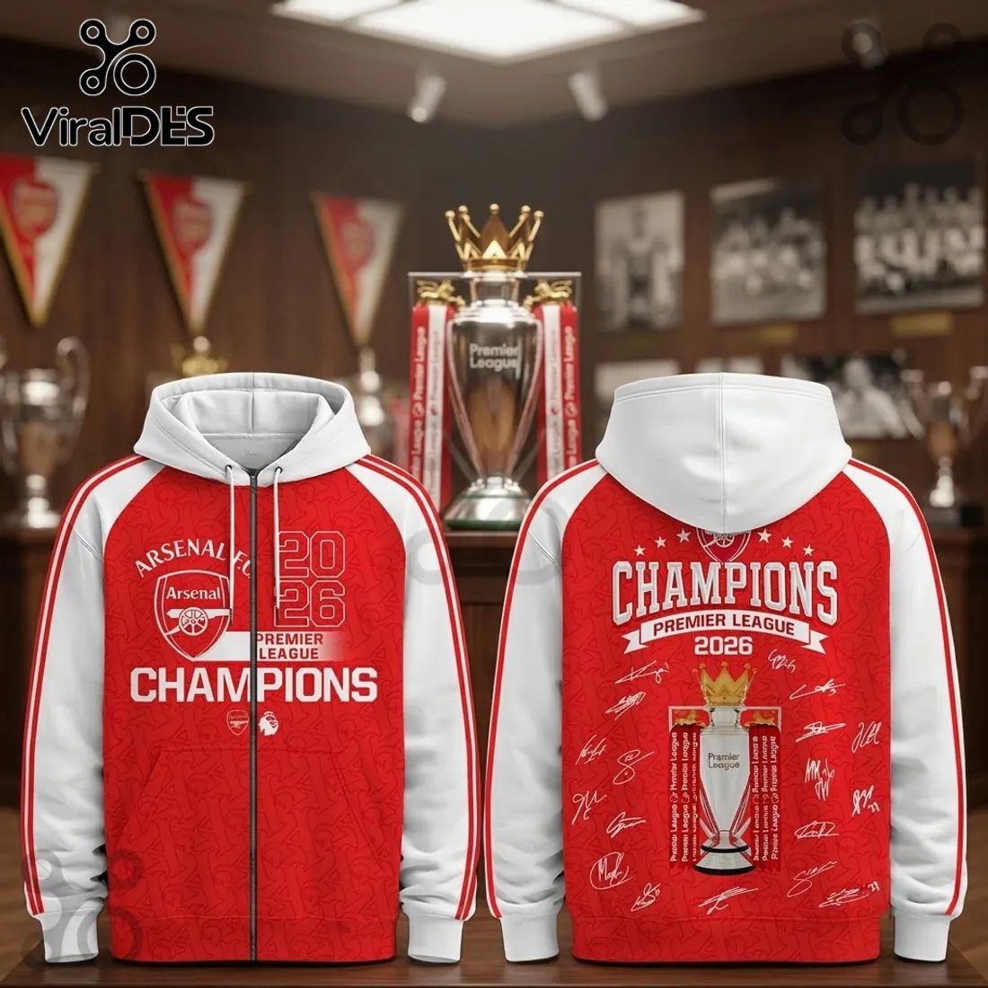 Arsenal FC Premier League 2026 Champions Hoodie