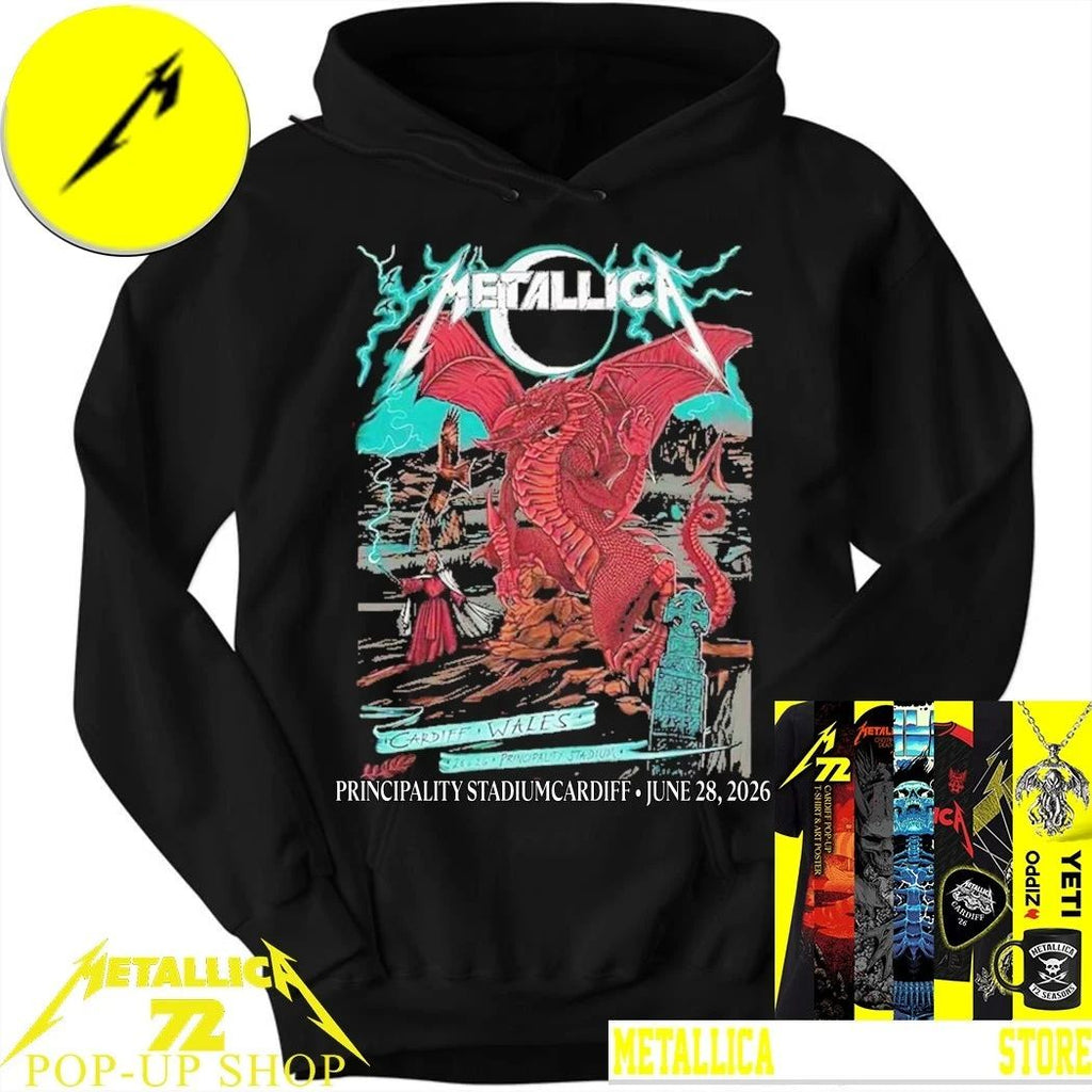 Metallica Cardiff 2026 Dragon Shirt – M72 June 28 Principality Stadium Duchess Of Dark Artwork Concert T-Shirt