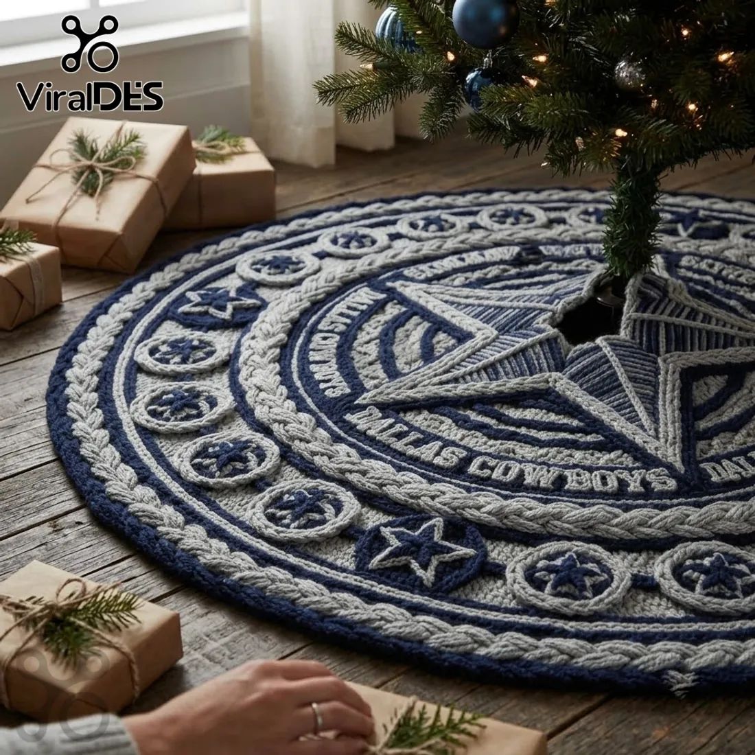 Dallas Cowboys Knitted Christmas Tree Skirt 2026