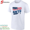 New York Mets Waving American Flag MLB T-shirt