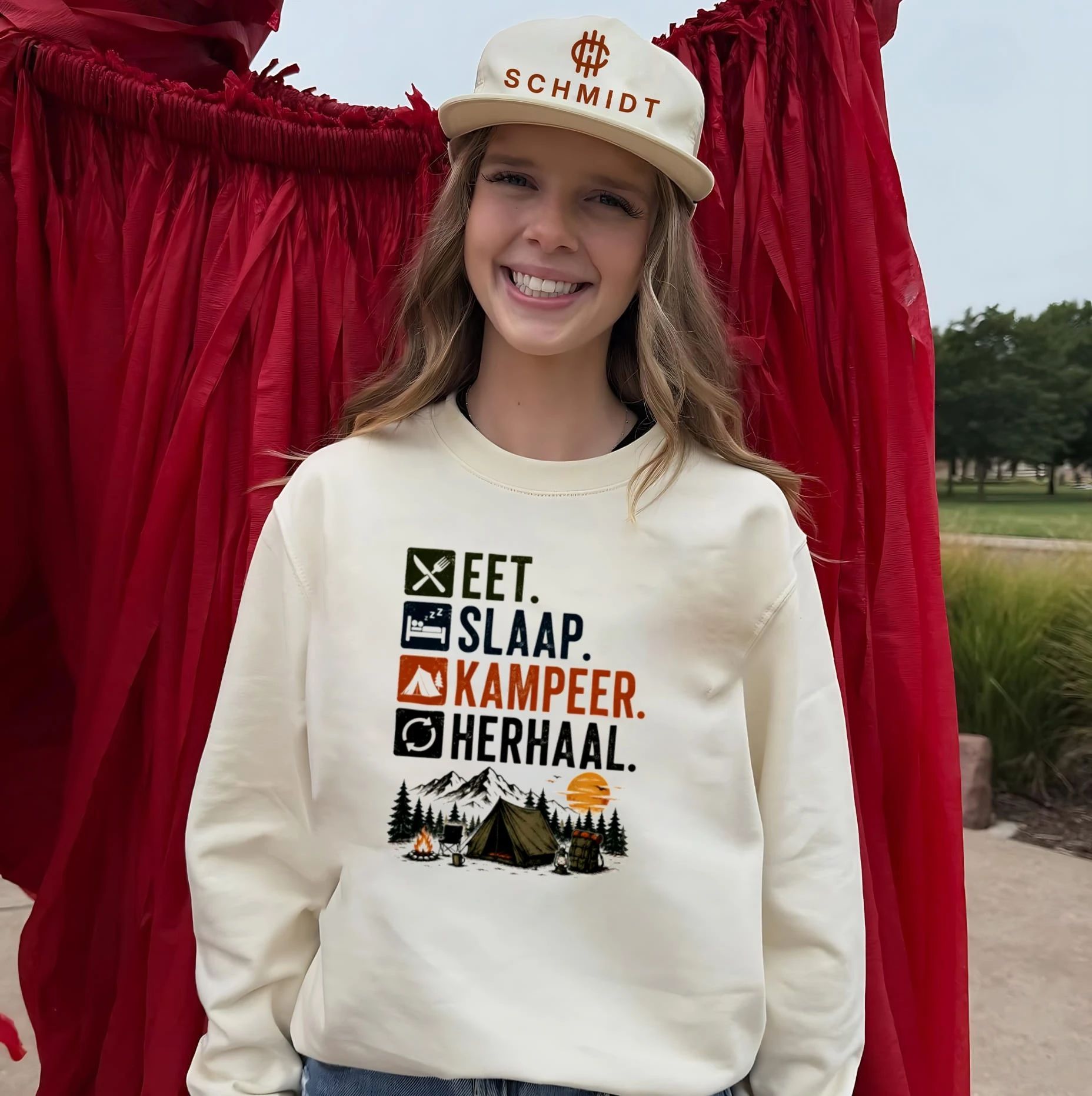 Eet Slaap Kampeer Herhaal Camping kamperen shirt