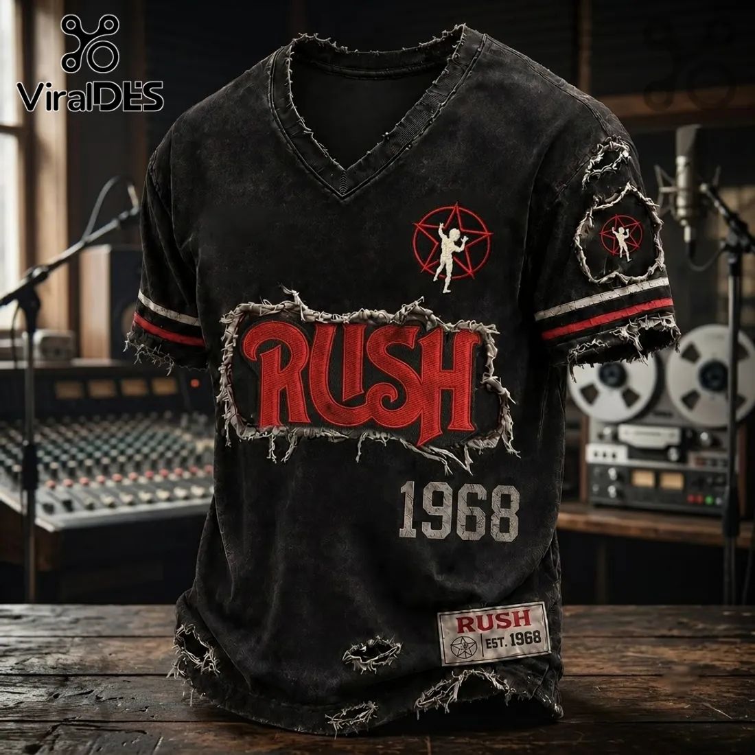 Rush Rock Band Limited Edition Distressed T-Shirt