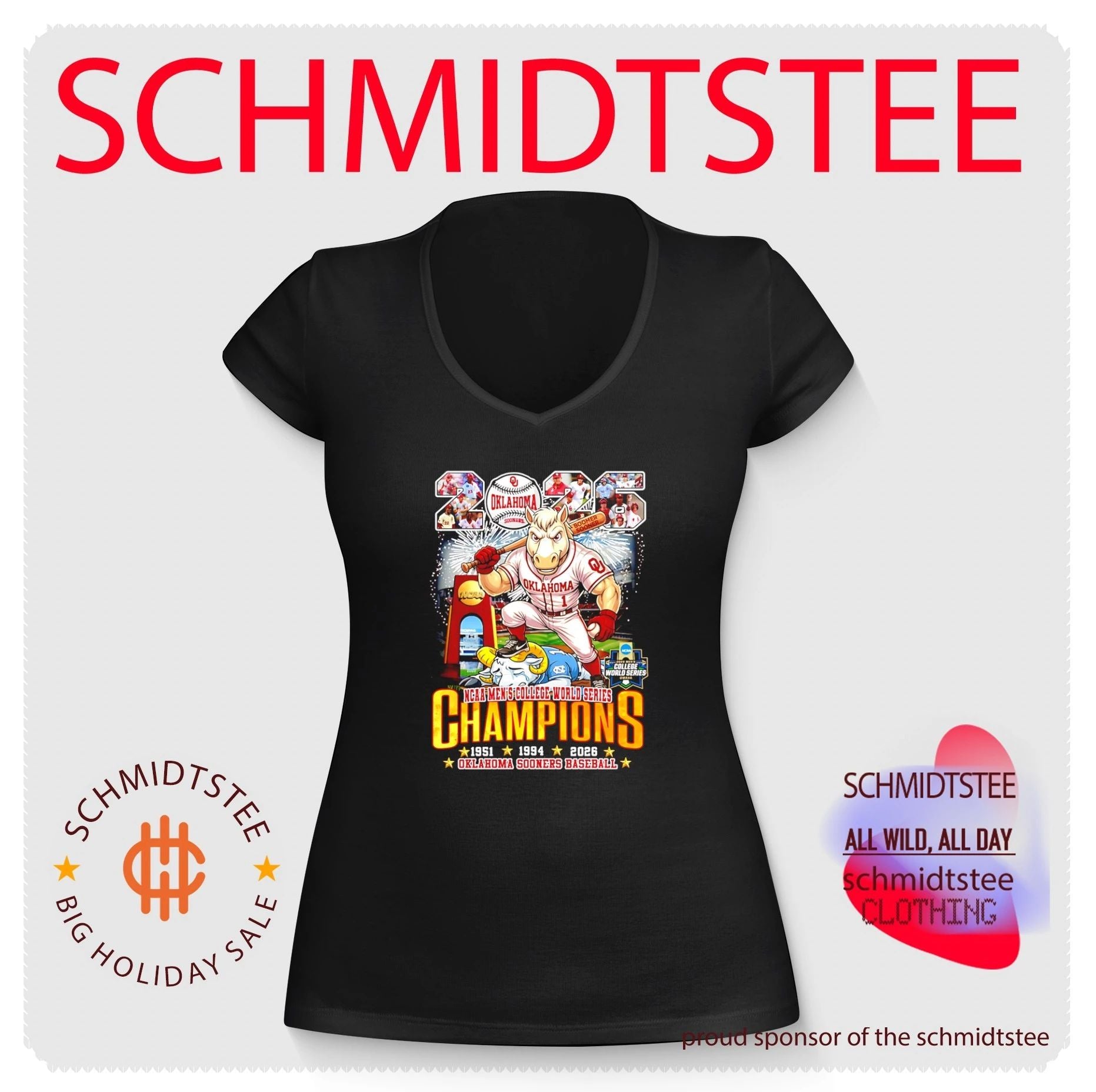 Oklahoma Sooners 2026 NCAA Men’s College World Series Champions mascot shirt