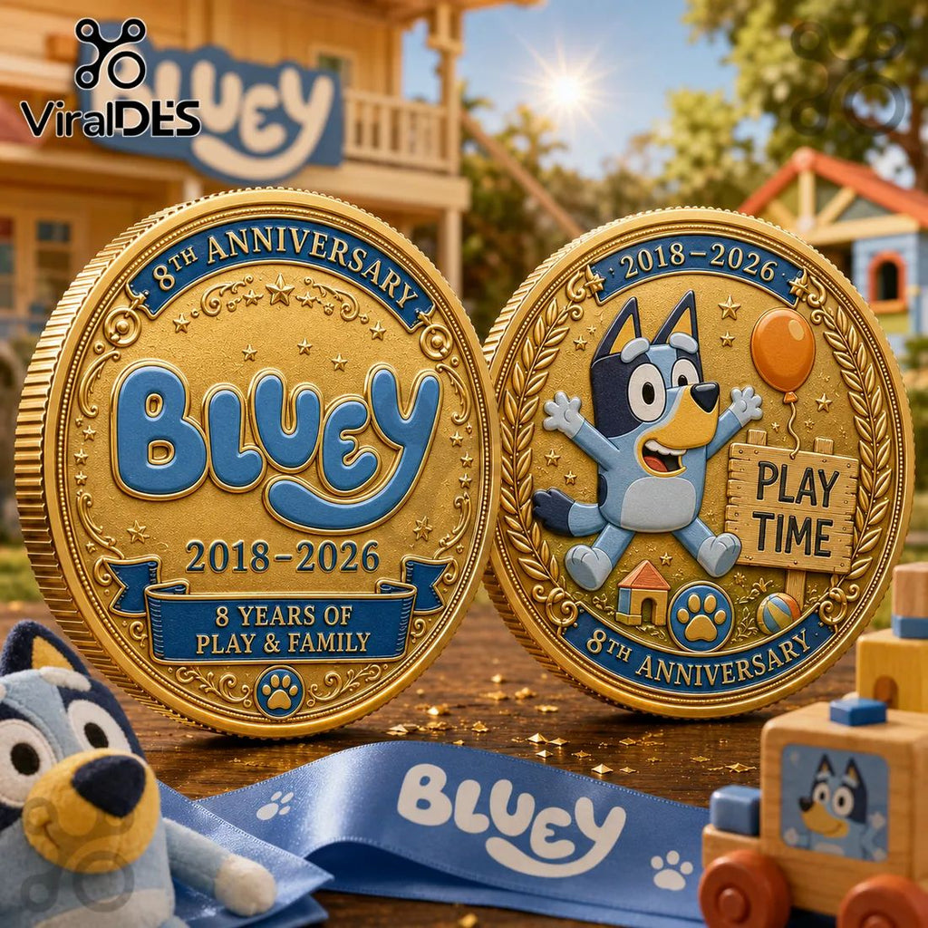 Bluey 8th Anniversary Gold Commemorative Coin
