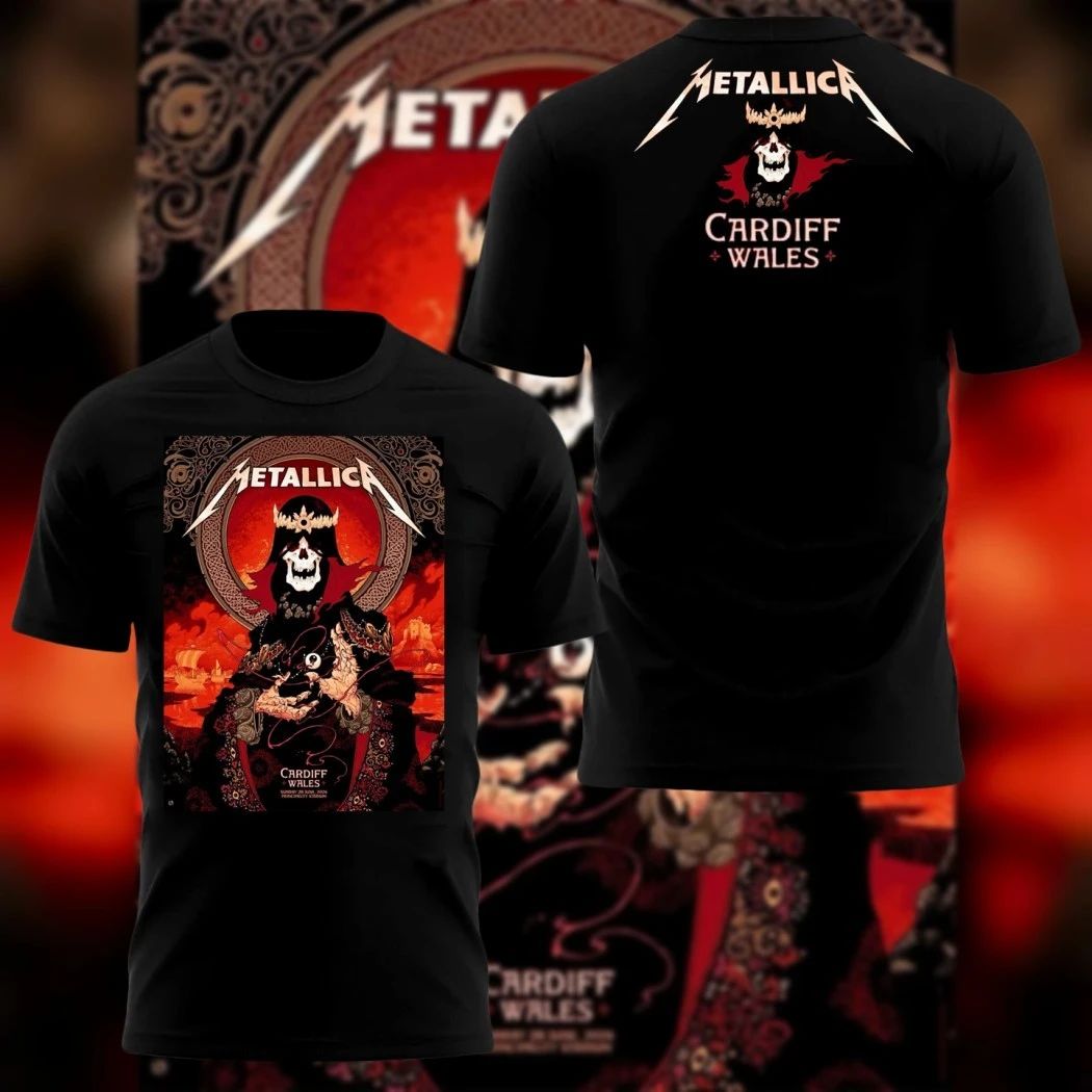 Metallica M72 World Tour Sunday June 28 2026 Cardiff Wales Principality Stadium Pop-Up Shop Limited Edition Peter Diamond Poster Art T-Shirt