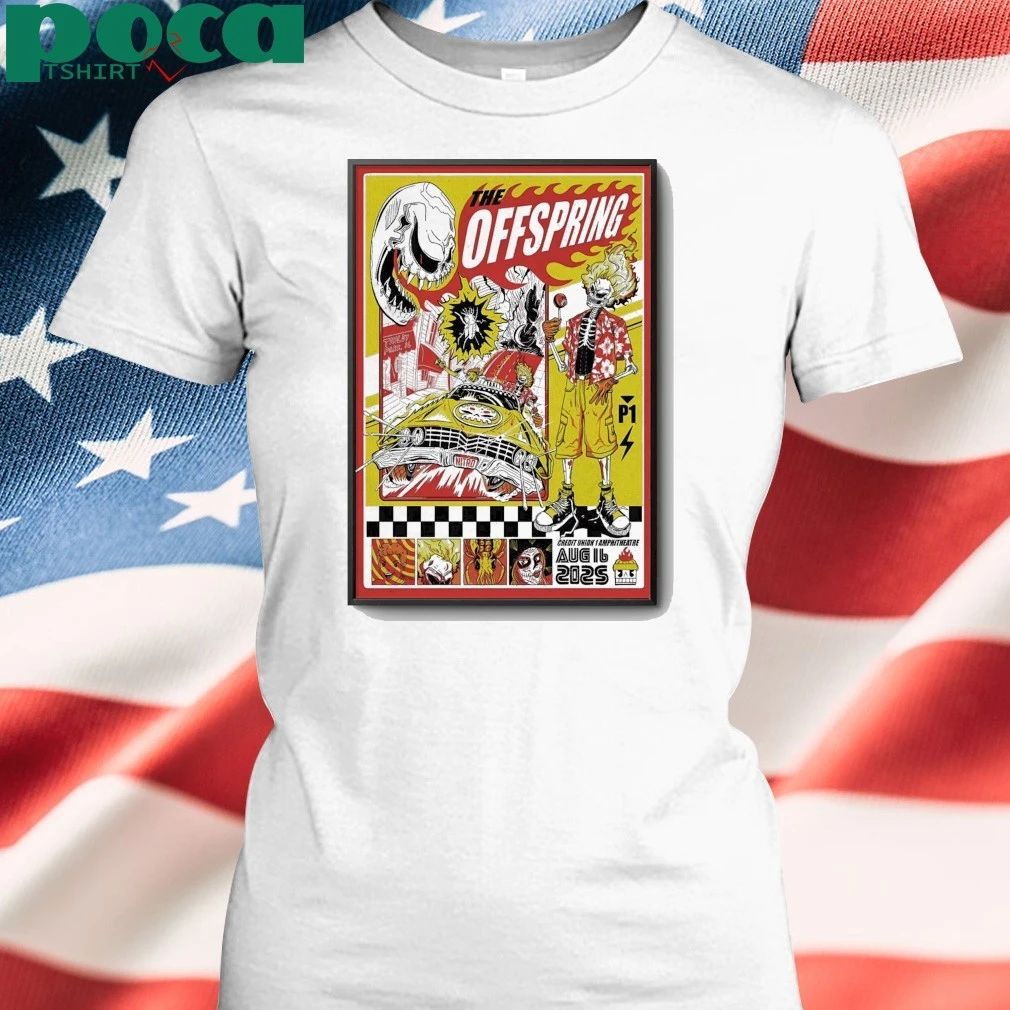 The Offspring Aug 16 2025 In Tinley Park IL Poster shirt