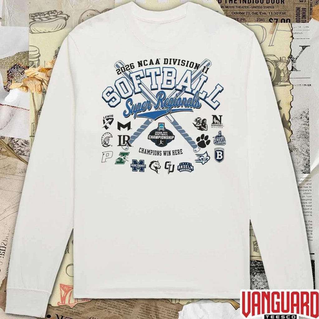 2026 NCAA Division II Softball Super Regionals Champion Champions Win Here All Teams Logos t-shirt
