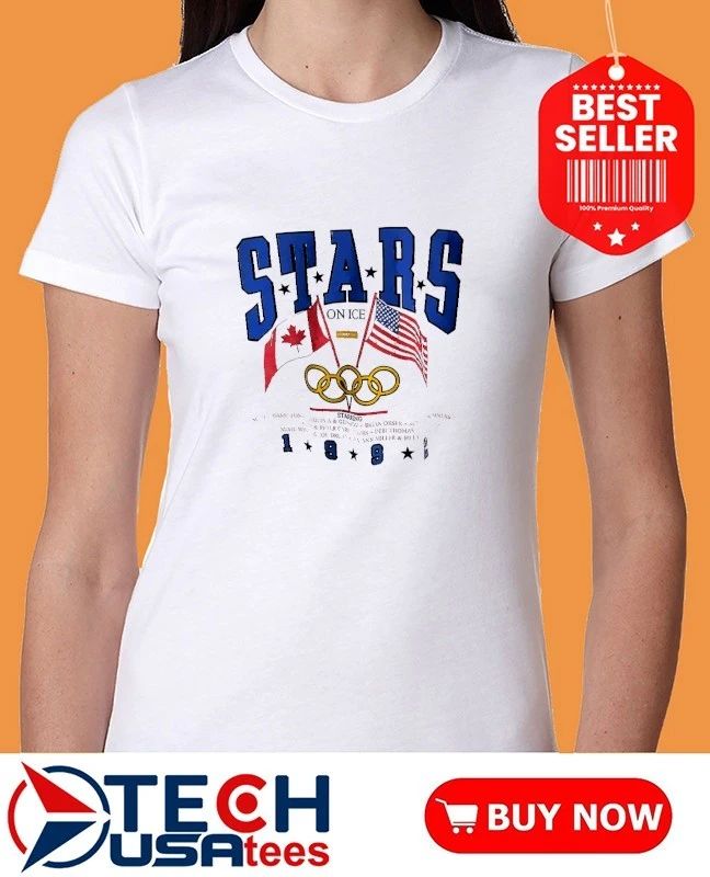 Stars on ICE Olympic 1992 Canada vs USA flags shirt